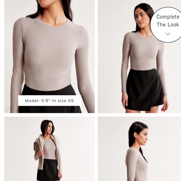 Abercrombie and Finch Soft Matte Seamless Tuckable Long-Sleeve Tee Blue Med - Picture 7 of 7